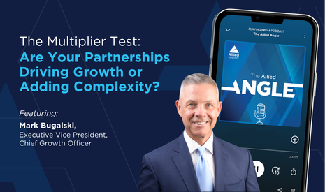 photo of mark bugalski with podcast title, mobile phone, and podcast logo