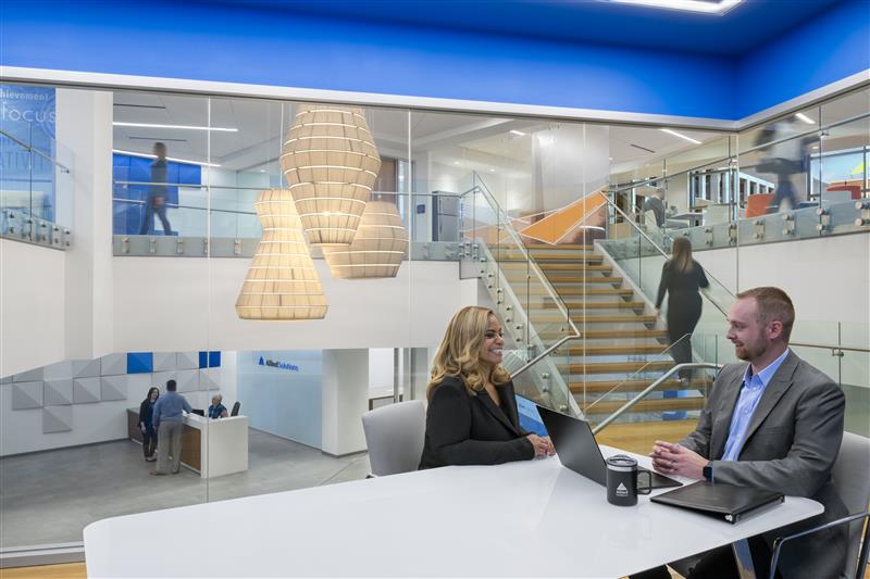 Allied employees discuss products and services available