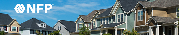 Houses side-by-side with text reading, "NFP" and NFP logo.