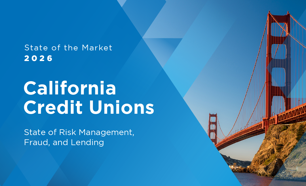 An image of the California state flag with text, "California Credit Unions: State of Risk Management, Fraud, and Lending"