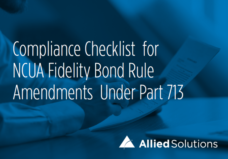 compliance checklist for ncua fidelity bond rule change image